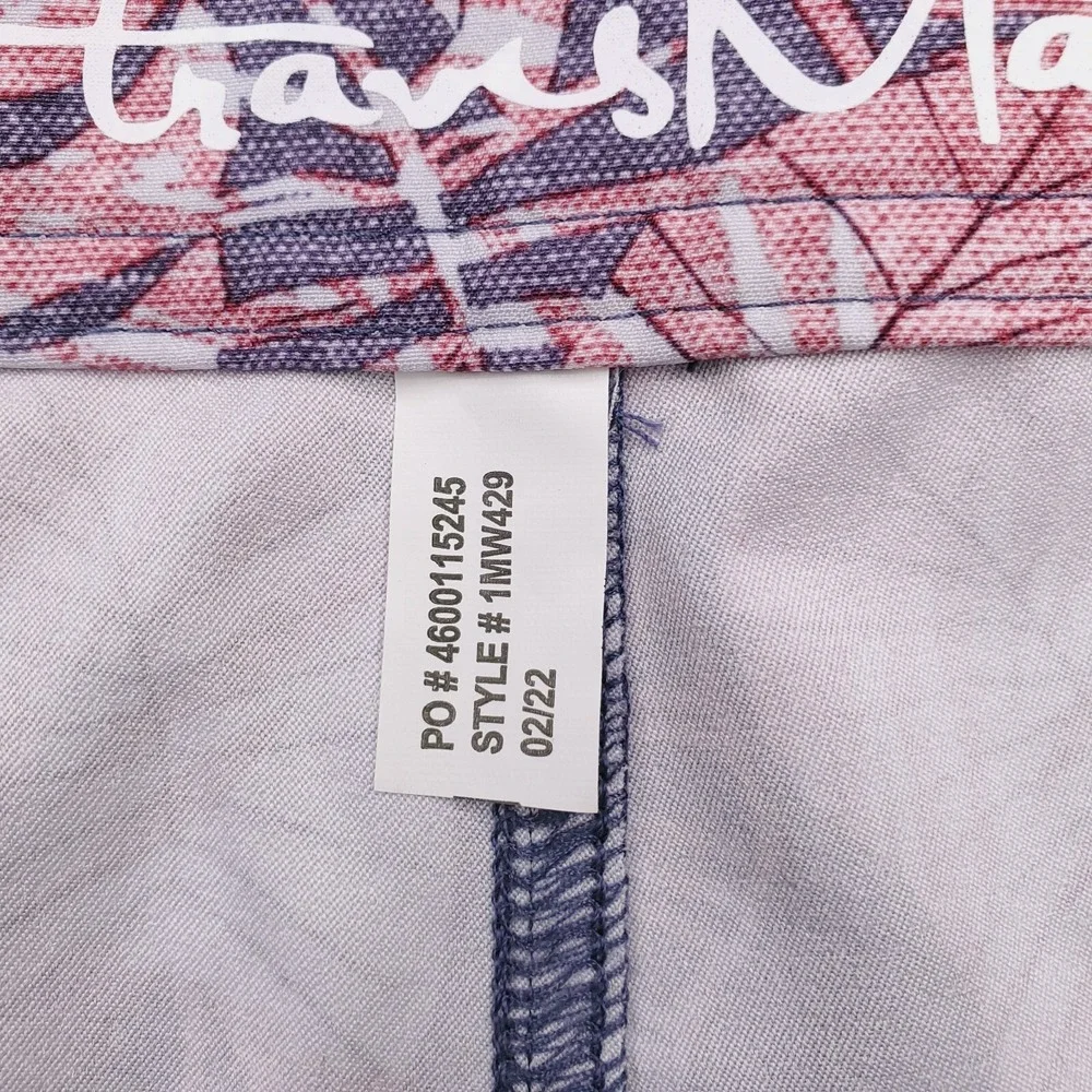 Travis Mathew Board Shorts Mens 42 Blue Pink Hawaiian Foot The Bill Bathing Suit